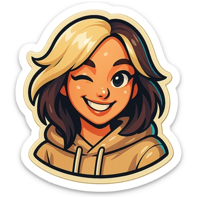 Make the character's skin pale and the sticker lighter, remove the yellowish tint, keep the classic Telegram sticker style with clean outlines, bright but light colors, and no background. sticker