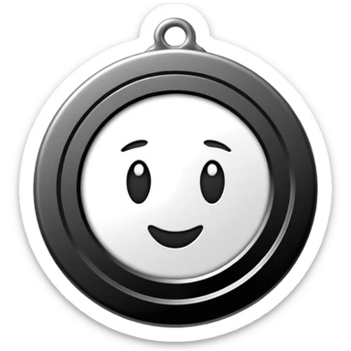 black and white medal with the inscription LUST sticker