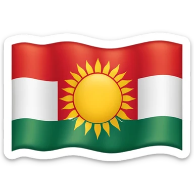 create a kurdishtan flag emoji. the shape of flag is like usual flag emojis alright can u make the bottom right emoji without the sun outside the flag sticker