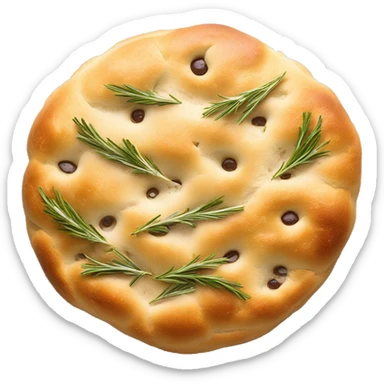 Round Focaccia with rosemary , olive and salt  sticker