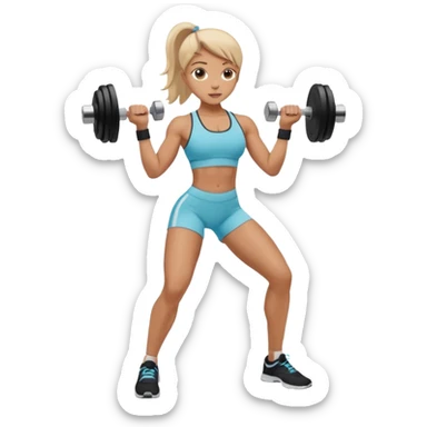 fit person wearing clothes lifting dumbbells,sideways photo sticker