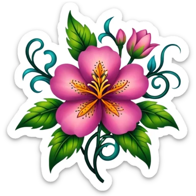 Flower tattoo sticker