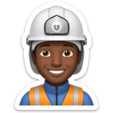 Ingeniero morocho con casco blanco sticker