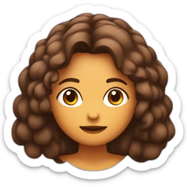 Chica caucásica pelo marrón largo ondulado meditando sticker