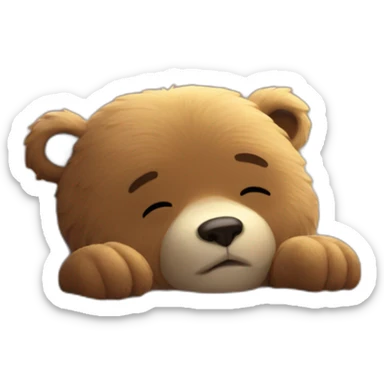 heavenly bear of power takes a nap sticker