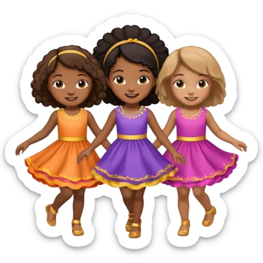 Variety little Black girls dancing sticker