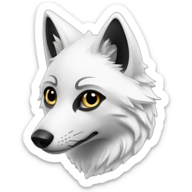 white fox with black markings sweating sticker