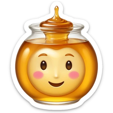 small swirl of pale golden syrup, glossy and thick, no face, no jar or extras, soft lighting, subtle shadows, emoji scale sticker