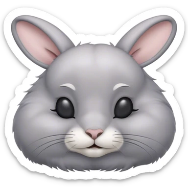 Meme-Worthy Cute Sleeping Grey Rabbit Portrait Emoji, Head resting peacefully with a contented smile, showcasing a delightfully compact build and a luxuriously soft grey fur, eyes shut in a serene nap, Simplified yet hilariously adorable features, highly detailed, glowing with a soft, drowsy light, high shine, relaxed and utterly lovable, stylized with an air of playful laziness, bright and heartwarming, soft glowing outline, capturing the essence of a comically sleepy bunny, so meme-worthy it feels like it could instantly become the next viral sensation of adorable slumber! sticker