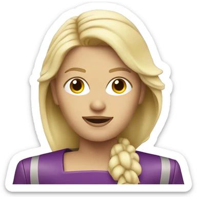 Blonde woman driving a purple Lamborghini sticker