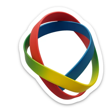 colorful resistance bands forming a closed loop, minimal background sticker