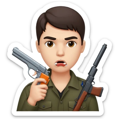 Fed up emoji with gun in mouth  sticker