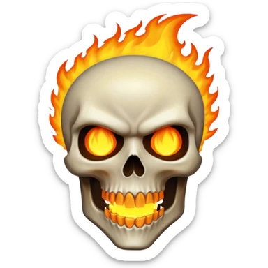 Ghost rider on fire sticker