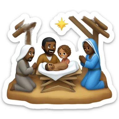 nativity scene  sticker