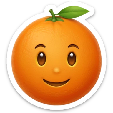 genere moi une seule orange sans les yeux ni la bouche sticker