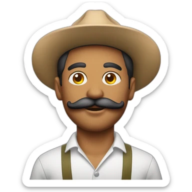  Cuban Man with mustache strenuously carrying balls sticker