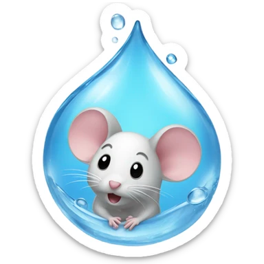 Mous in waterdrop sticker