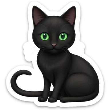 a noble black cat with a long tail sticker
