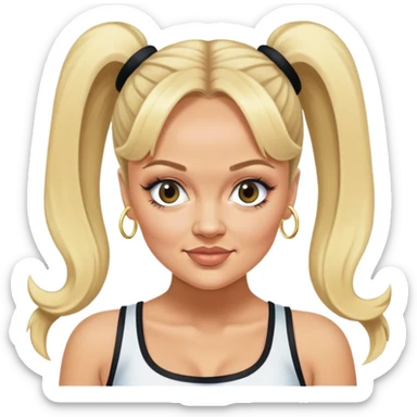 Emma Bunton circa 1997 with two high ponytails sticker