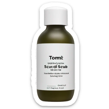 bottle of scalp scrub with label sticker