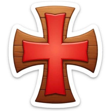 A simple scarlet-red cross sticker