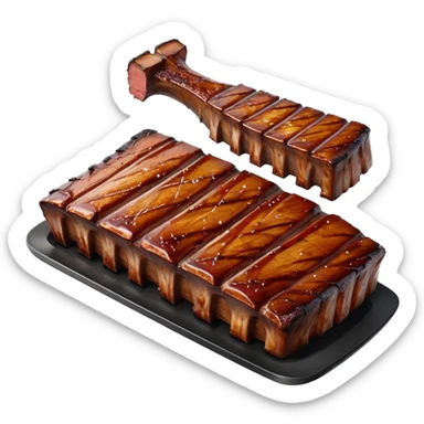an elite from "Halo: Combat Evolved" except it's cooked and plated as succulent smoked ribs sticker