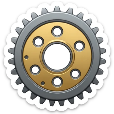 settings gear icon for site navigation. just one gear. no happy face, just grey. only 6 gear bumps sticker