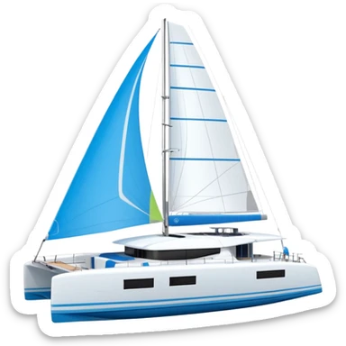 make a 50ft catamaran lagoon styled faceing to the right. make the sails patrone 7711 sticker