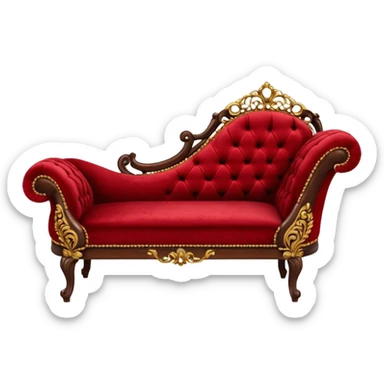 Antique Red chaise lounge sticker