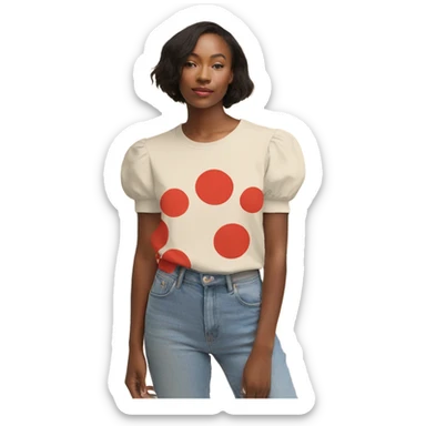 red-beige bubble tee sticker