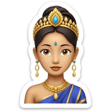 ancient thailand woman with earrring sticker