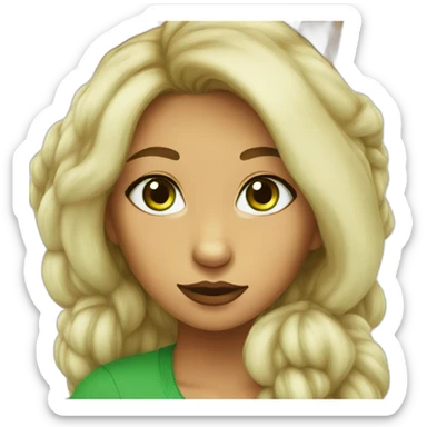 women fox beautiful with green eyes  sticker