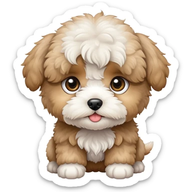 Maltipoo puppy cute face sticker