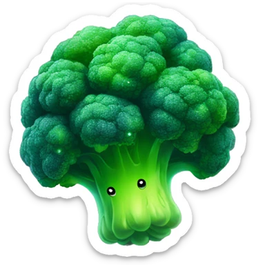 Sparkling glittering galactic nebula broccoli sticker