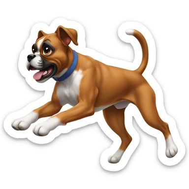 Boxer dog jumping sticker
