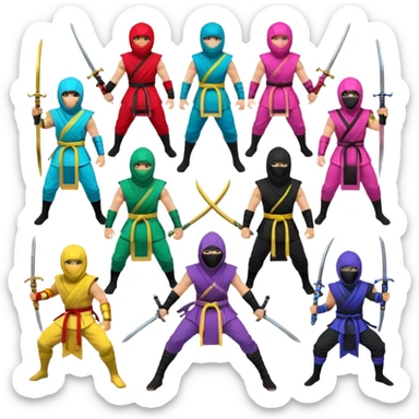 segun los signos zodiacal por favor crea 12 con el emoji del ninja sticker
