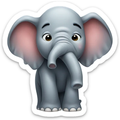 Depressed elephant dancing and sobbing with tears streaming from his eyes sticker