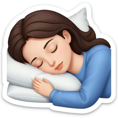 Brunette girl sleeping no  sticker