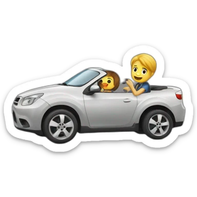 Un enfant qui mange une voiture sticker