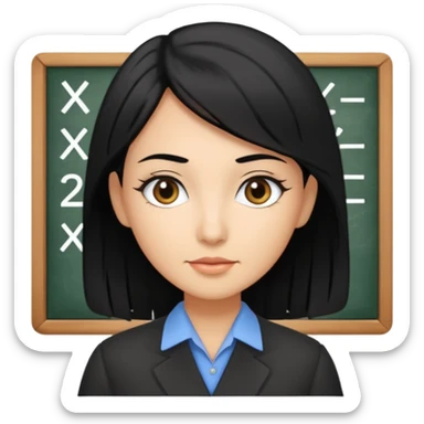 A good math teacher with black hair and beautiful eyes sticker