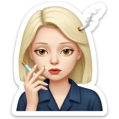 Hungover girl smoking a cigarette  sticker
