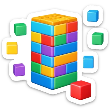 generate an emoji in apple style that represents the concept of "calendar tetris" where your calendar is so busy that finding a meeting slot is like playing tetris.

just use simple shapes/blocks to convey the idea
 sticker