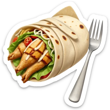 chicken wrap pierced by a fork sticker