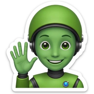 Martien qui dit coucou sticker