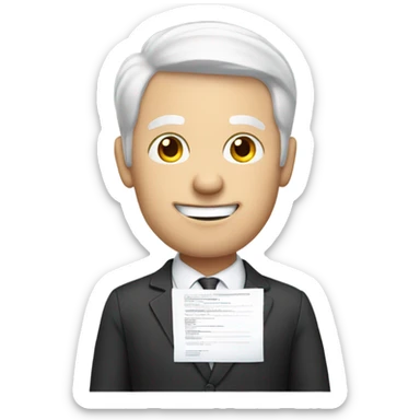 White man holding a resume sticker