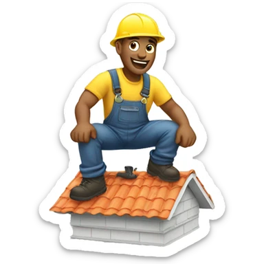 Roofer on the roof sticker