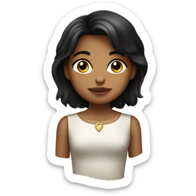 Niña con cabello corto pelo negro, de piel blanca, vestid con la insignia de judía sticker