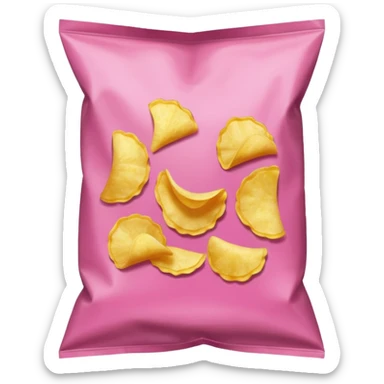 Pink bag of potato chips sticker