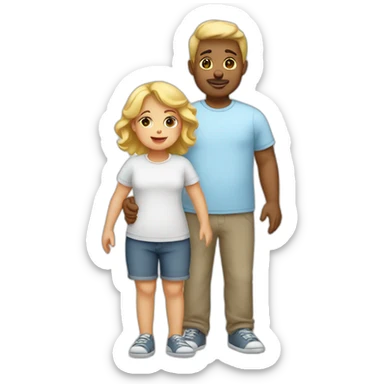 White family big girl two boys sticker