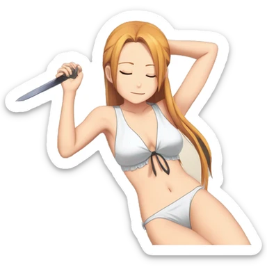 sleeping full body Asuna anime sword art online one piece swim suit sticker
